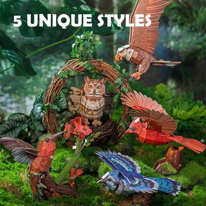 لغز ثلاثي الأبعاد للنسر الأصلع مع صوت النداء، مجموعة تجميع DIY، هدية تعليمية حرفية - Image 2